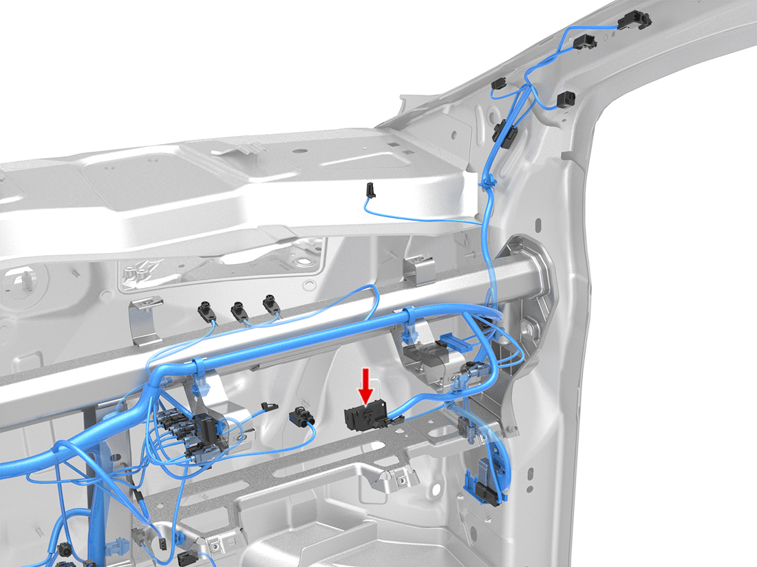 Model X HW1 harness install location