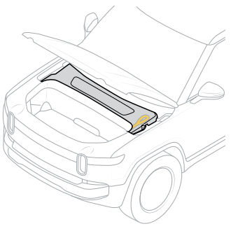 Rivian hood — air intake cover location